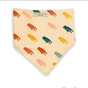 Handmade Cotton Dog Bandana Colorful Peace Sign Graphic Print Reversible Garment